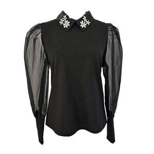 Marc New York Black Romantic Blouse